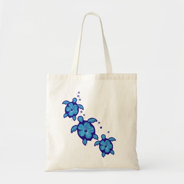 Tote Bag 3 tortues bleues de Honu (Devant)