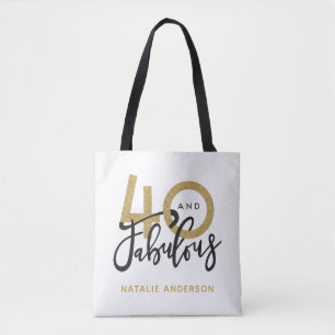 Tote Bag 40 et fabuleuse fête d'anniversaire en or et en no