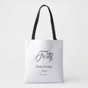 Tote Bag 40ème lettre quarantième anniversaire ajouter nom