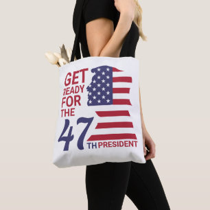 Tote Bag 47e Président, Drapeau américain de Trump