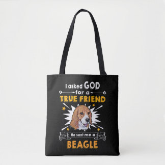 Tote Bag 4 Demandé À Dieu Véritable Ami A Beagle