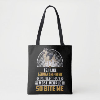 Tote Bag 4 Es J'Aime Le Berger Allemand Mieux Que La Plupar