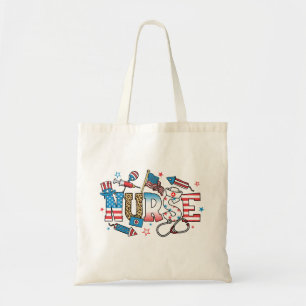 Tote Bag 4 juillet infirmière patriotique