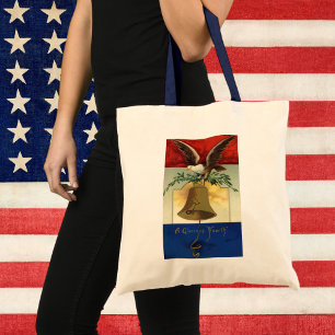 Tote Bag 4 juillet vintage avec aigle et cloche de la liber
