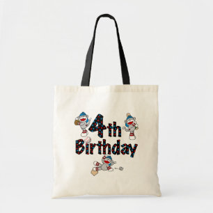 Tote Bag 4e anniversaire de baseball de singe de soq
