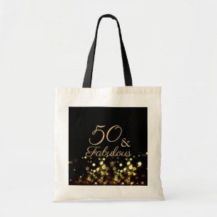 Tote Bag 50 et Fabulous Black and Gold Birthday