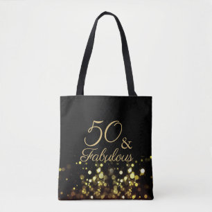 Tote Bag 50 et Fabulous Black and Gold Birthday