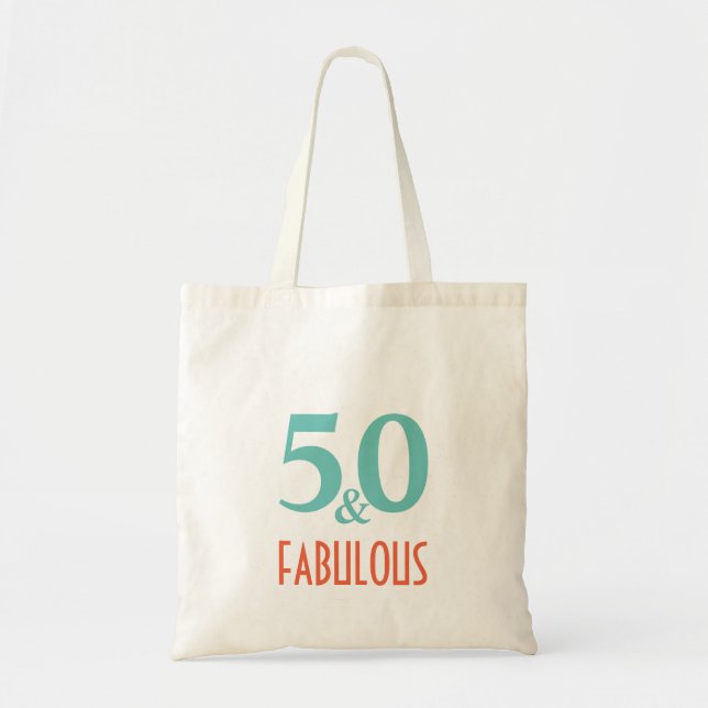 Tote Bag 50 & Fabuleux vert et orange (Devant)