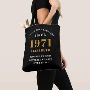 Tote Bag 50e anniversaire 1971 Black Gold pour sa personnal