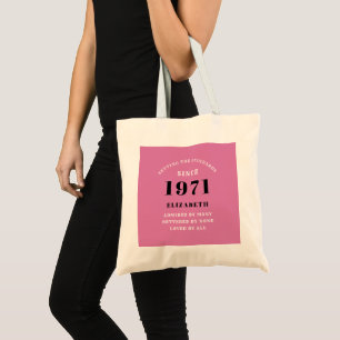 Tote Bag 50e anniversaire 1971 Pink Black pour sa personnal