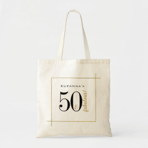 Tote Bag 50e anniversaire de Birthday 50 and Fabulous Black