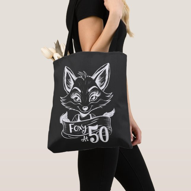Tote Bag 50e Anniversaire, Foxy At 50, Fox/Vixen Black Whit (De près)