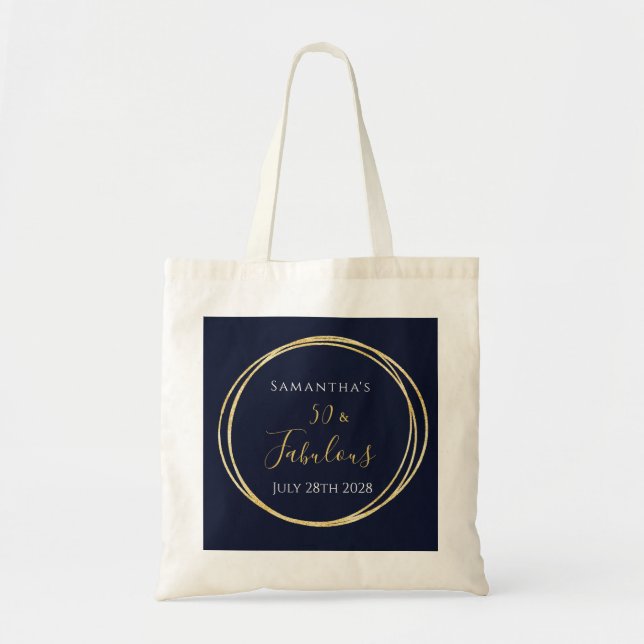 Tote Bag 50e anniversaire Marine Gold Anniversaire de fête  (Devant)
