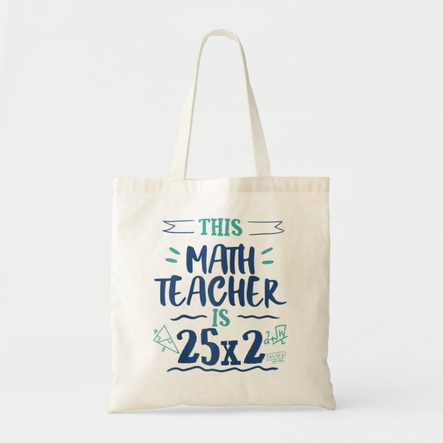 Tote Bag 50e jour de Birthday Funny Math Teacher Gag (Devant)