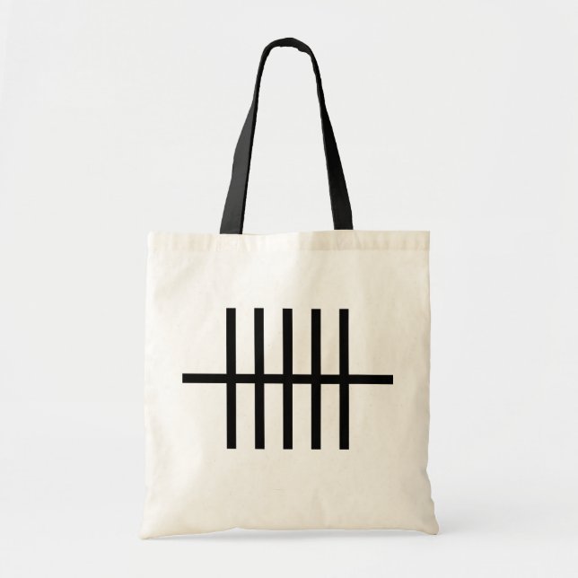 Tote Bag 5 lignes noires biscuites (Devant)