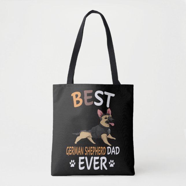 Tote Bag 5 Meilleur berger allemand papa jamais (Devant)