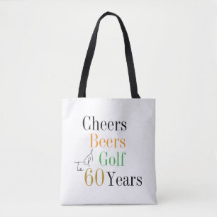 Tote Bag 60 ans Anniversaire Golf Apéros Bières Fête minima