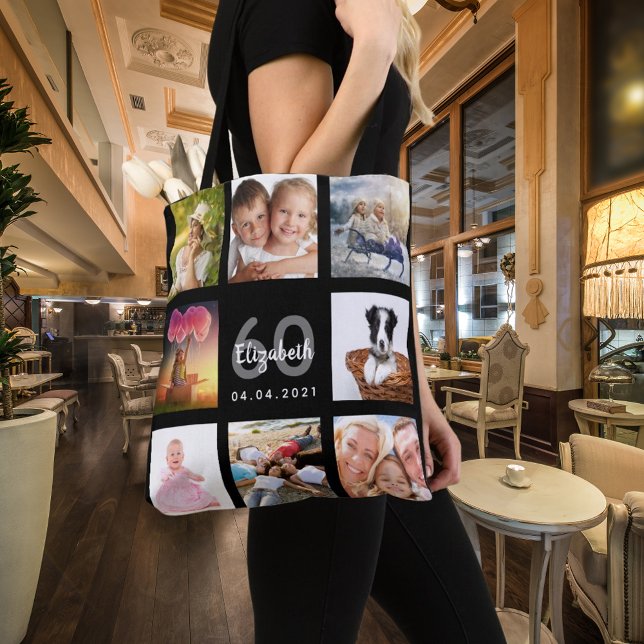 Tote Bag 60e anniversaire sur mesure photo collage femme no (Créateur téléchargé)