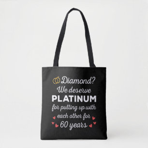 Tote Bag 60ème anniversaire du Mariage I - Diamond Funny Co
