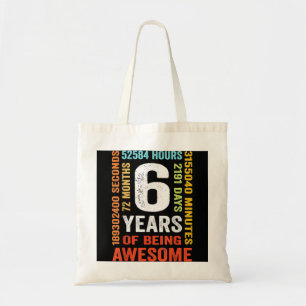 Tote Bag 6e anniversaire 6 ans Vintage Rétro 72 mois