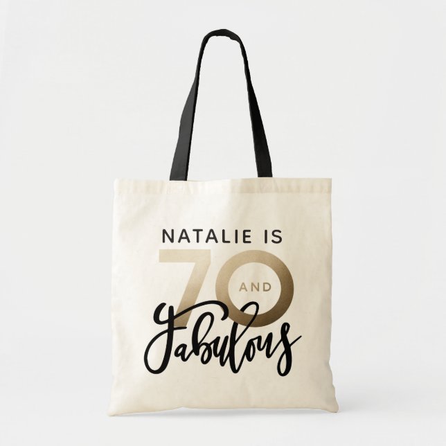 Tote Bag 70 et fabuleuse fête cadeau d'anniversaire (Devant)