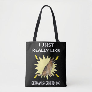 Tote Bag 7 J'Aime Vraiment Le Berger Allemand OK