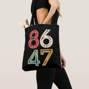Tote Bag 86 47 Anti Trump Vintage Style Rétro années 80