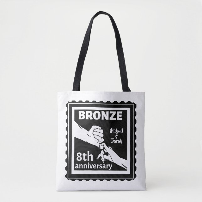 Tote Bag 8e anniversaire mariage cadeau traditionnel bronze (Devant)