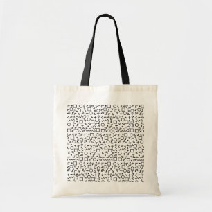 Tote Bag 90's Noir & Blanc Retro Shapes Motif