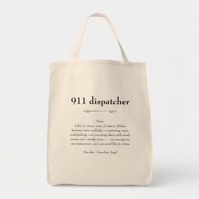 Tote Bag 911 Cadeau d'appréciation du répartiteur d'urgence (Devant)