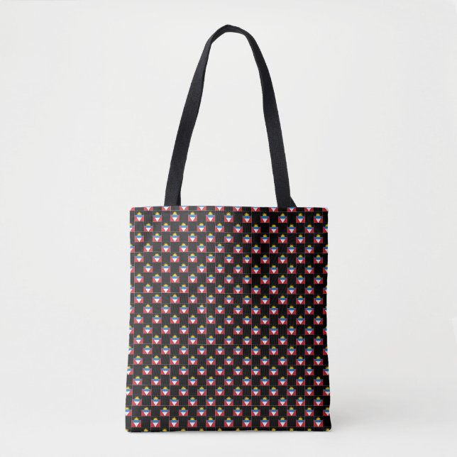 Tote Bag à damiers Motif du pavillon d'Antigua-et-Barbuda (Devant)