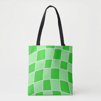 Tote Bag À damiers verte