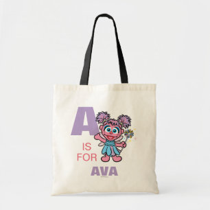 Tote Bag A est pour Abby Cadabby   Ajouter Votre Nom