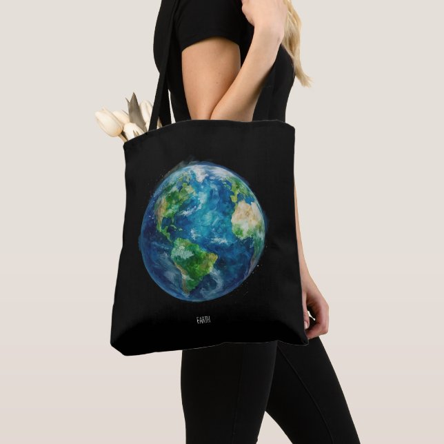 Tote Bag A painting of the earth in a space (De près)