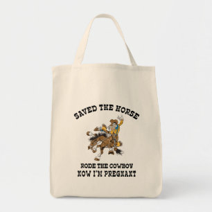 Tote Bag A sauvé le cheval est monté le cowboy enceinte