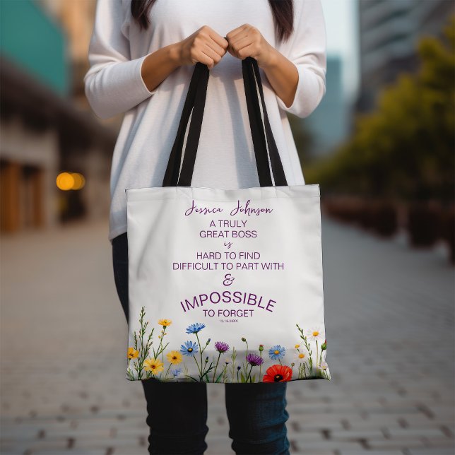 Tote Bag A Truly Great Boss Floral for Woman (Créateur téléchargé)