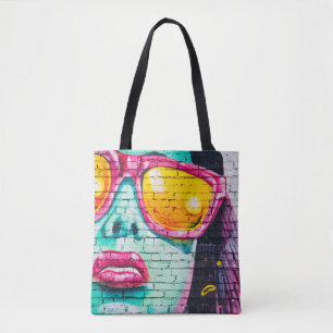Tote Bag à visage bleu plein coeur