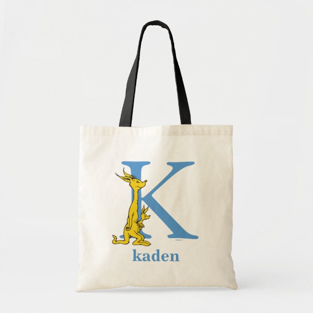 Tote Bag ABC du Dr Seuss : Lettre K - Bleu | Ajouter Votre  (Devant)