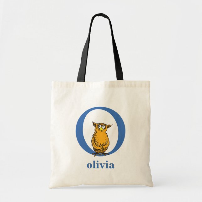 Tote Bag ABC du Dr Seuss : Lettre O - Bleu | Ajouter Votre  (Devant)