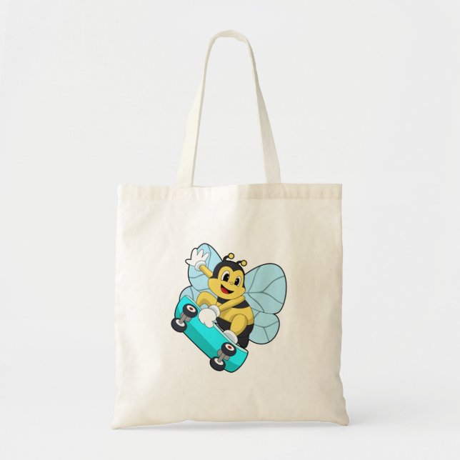 Tote Bag Abee comme patineur avec skateboard (Devant)