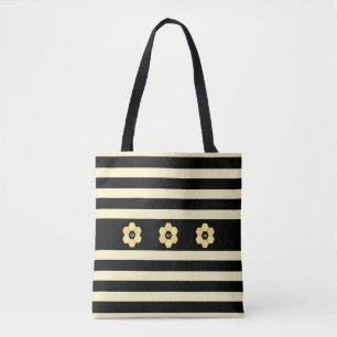 Tote Bag Abeille de miel sur rayé