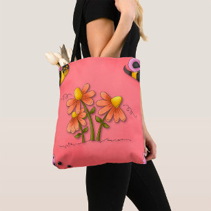 Tote Bag Abeille Et Fleurs