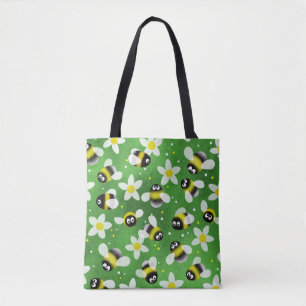 Tote Bag Abeilles bourdonnantes (Vert bouteille)