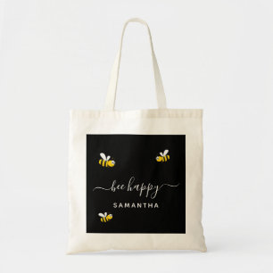 Tote Bag Abeilles noires joyeux bosse abeilles été nom jaun