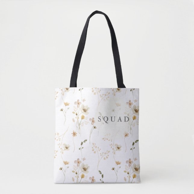 Tote Bag Abondance Mariage Champêtre Fleurs Séchées Équipe (Devant)