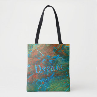 Tote Bag Abrégé sur liquide orange vert rêveur art