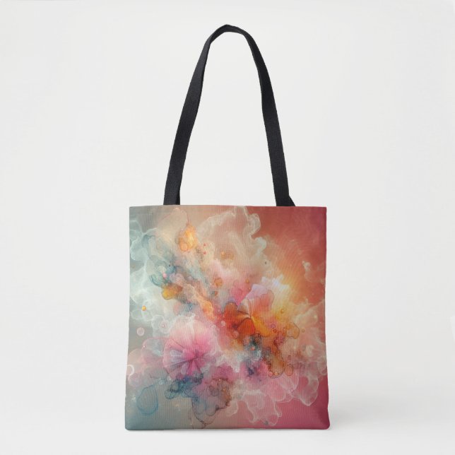 Tote Bag Abstract Floral Cloud Ink Landscape (Devant)
