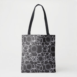 Tote Bag Abstract Floral Matrix (Charcoal) Fine Art