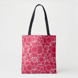 Tote Bag Abstract Floral Matrix (Red) Fine Art
