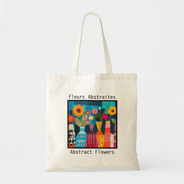 Tote Bag Abstract Flowers women's (Devant)
